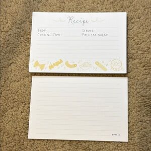 35 Recipe Cards with Gold Accents